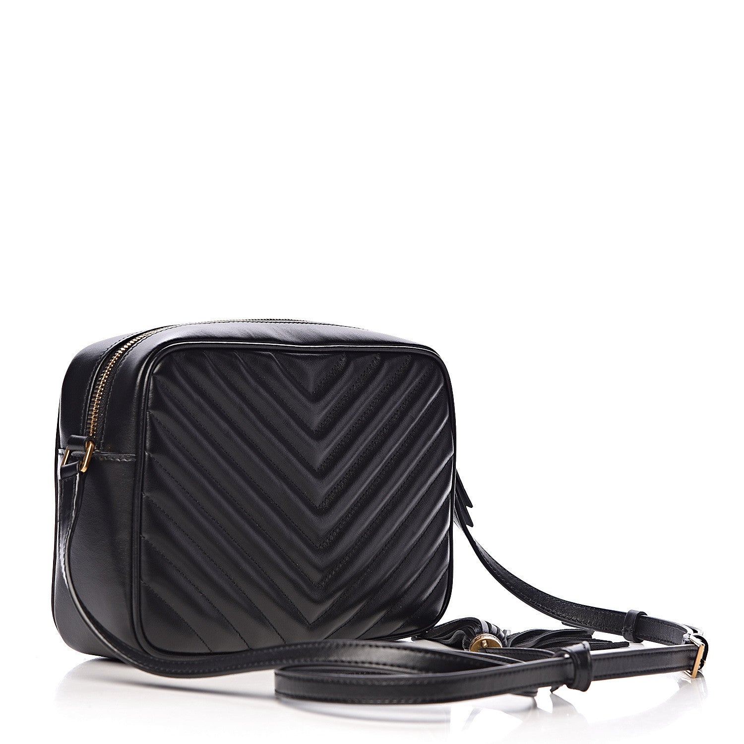 Saint Laurent Calfskin Matelasse Monogram Lou Camera Bag Black 3 of 10