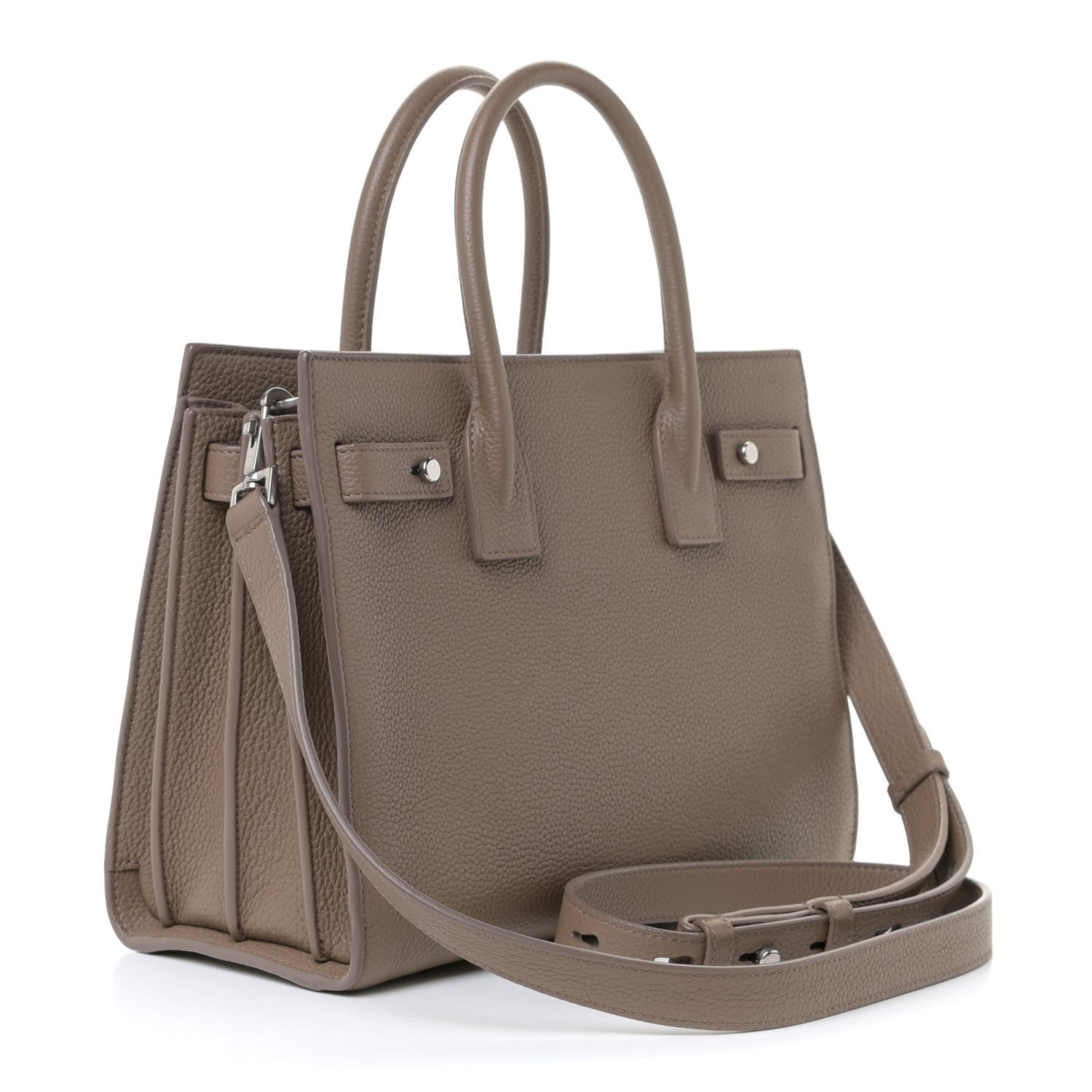 Saint Laurent Grained Calfskin Baby Sac De Jour Souple Taupe 4 of 13