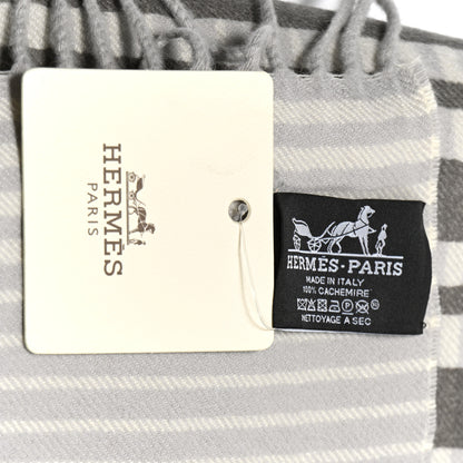 Hermes Cashmere Plaid Garde-Robe Pop Blanket Gris 3 of 4