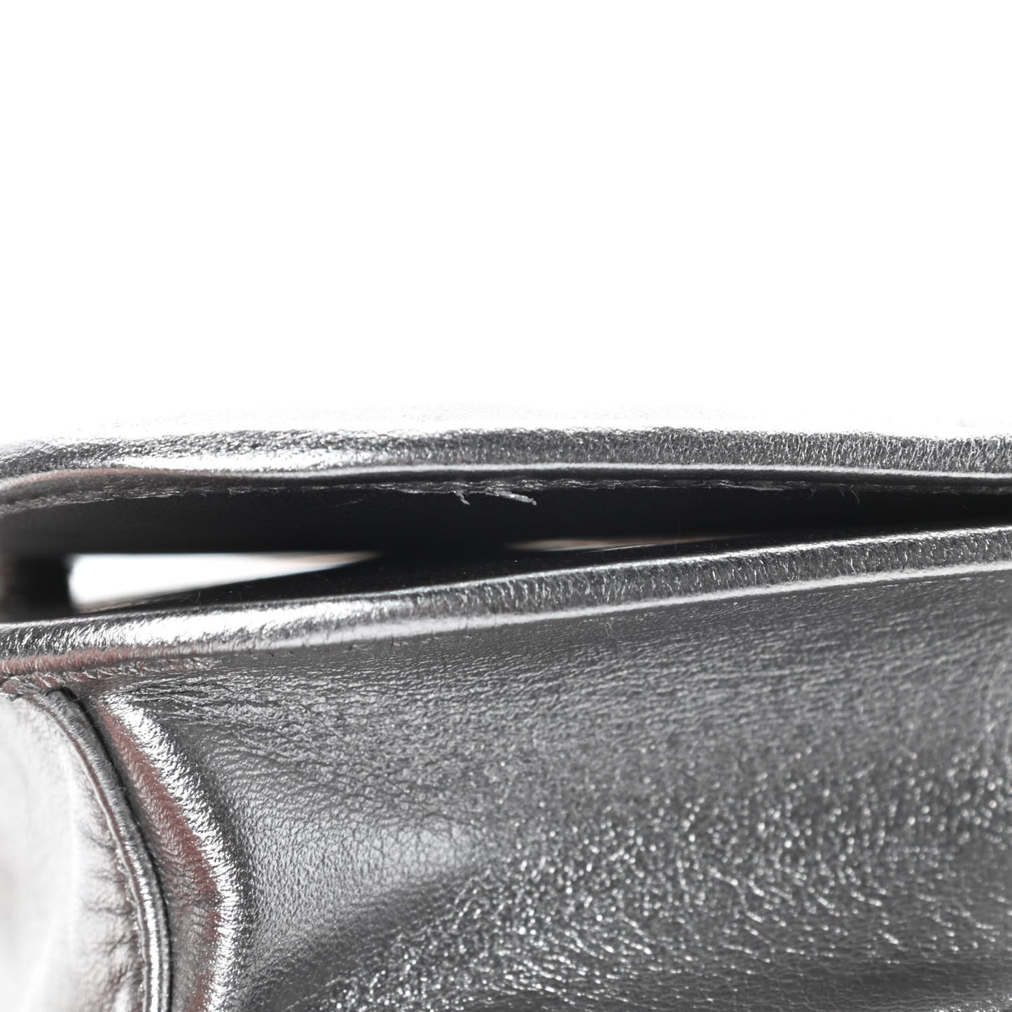 Metallic Nappa Impunture Small Diagramme Crossbody Bag Cromo