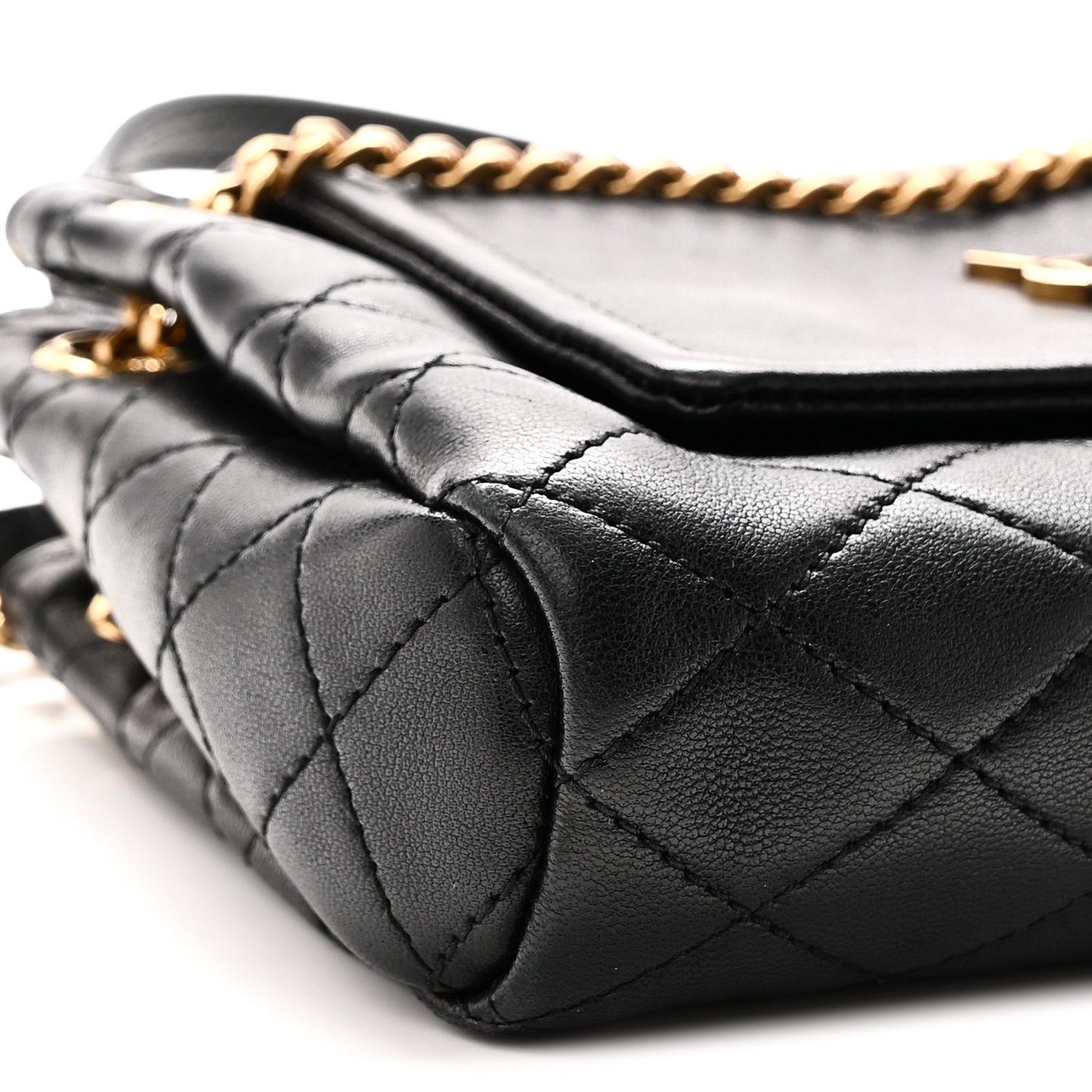 Lambskin Quilted Monogram Mini Nolita Black