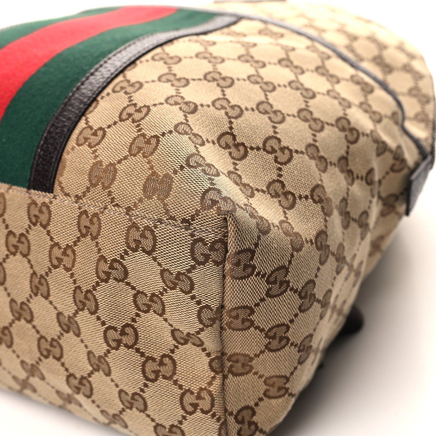 Gucci GG Monogram Web Medium Classic Backpack Brown 10 of 13