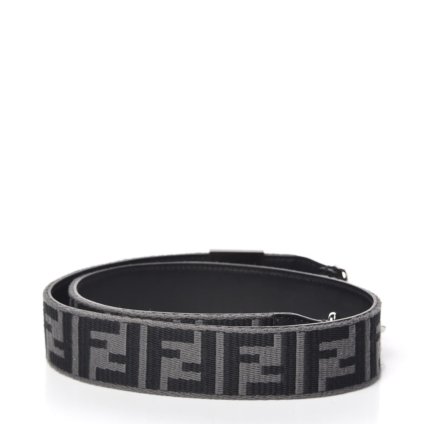 Fabric Calfskin FF Strap You Grey Black