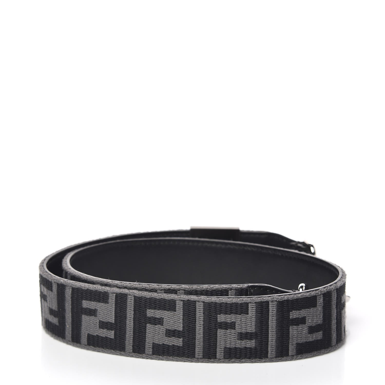 Fendi Fabric Calfskin FF Strap You Grey Black 2 of 4