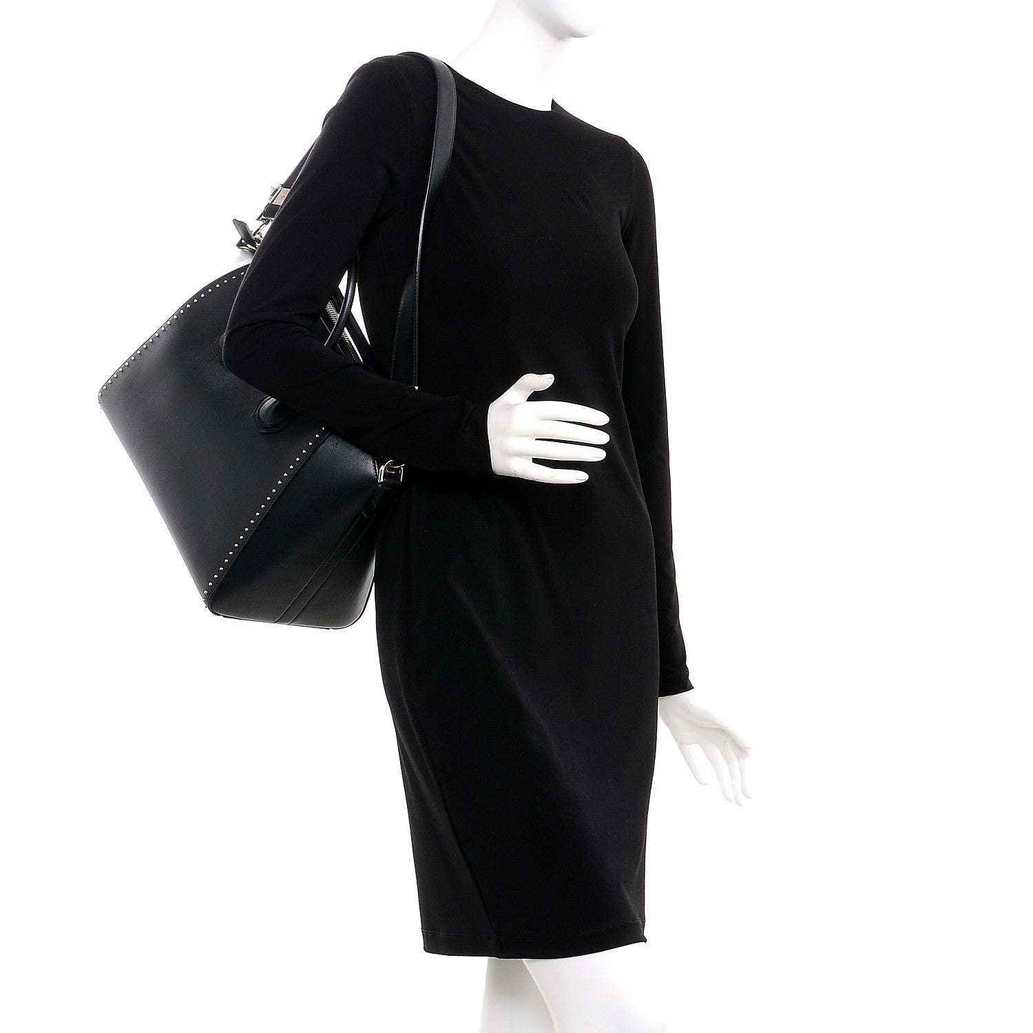 Givenchy Calfskin Medium Studded Antigona Black 2 of 12
