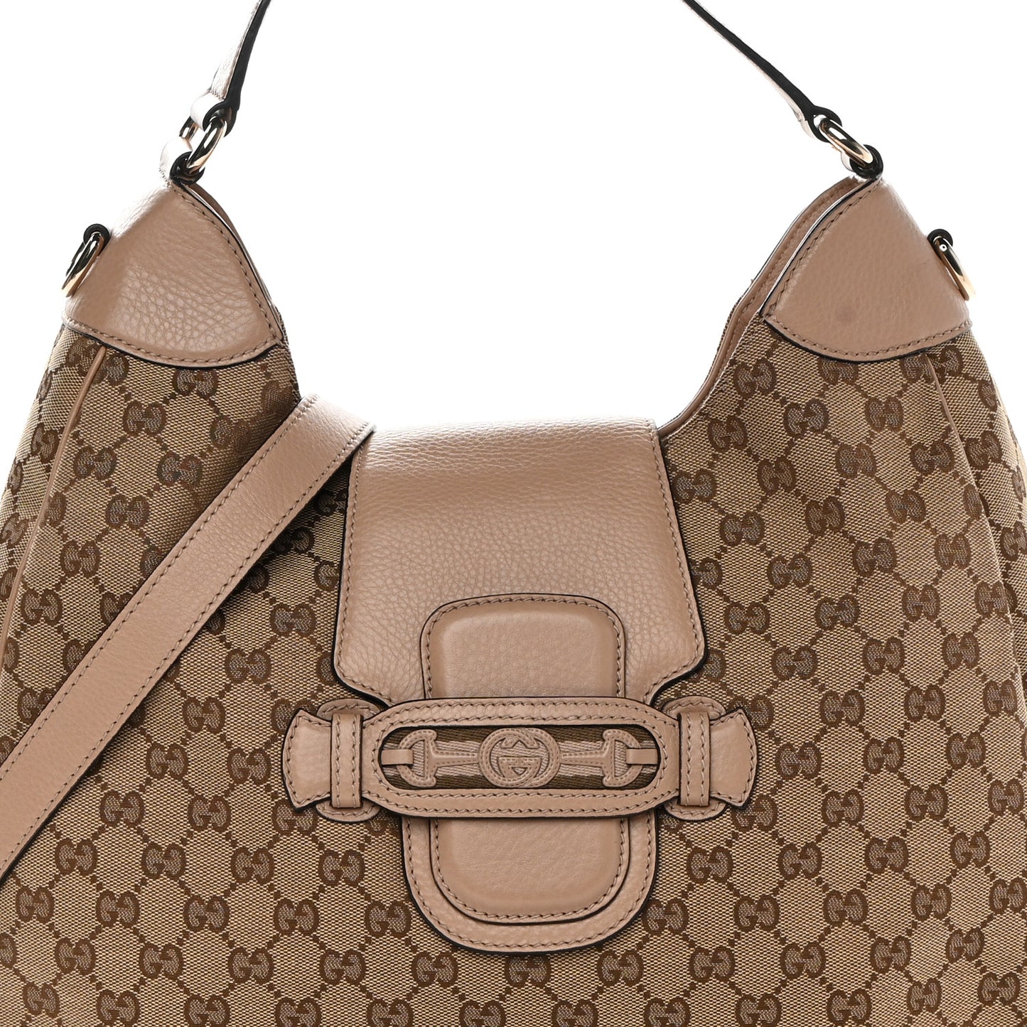 Monogram Web Medium Dressage Hobo Beige