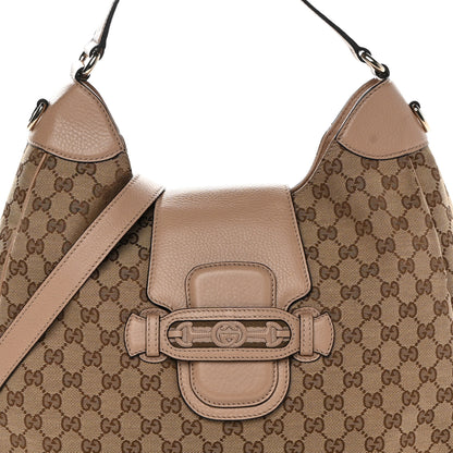 Gucci Monogram Web Medium Dressage Hobo Beige 8 of 13