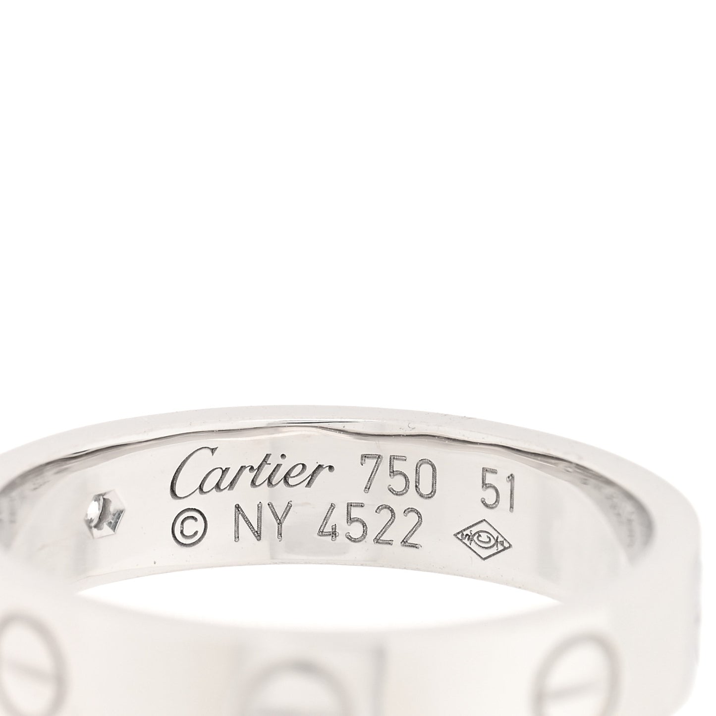 18K White Gold Diamond 4mm LOVE Wedding Band Ring 51 5.75