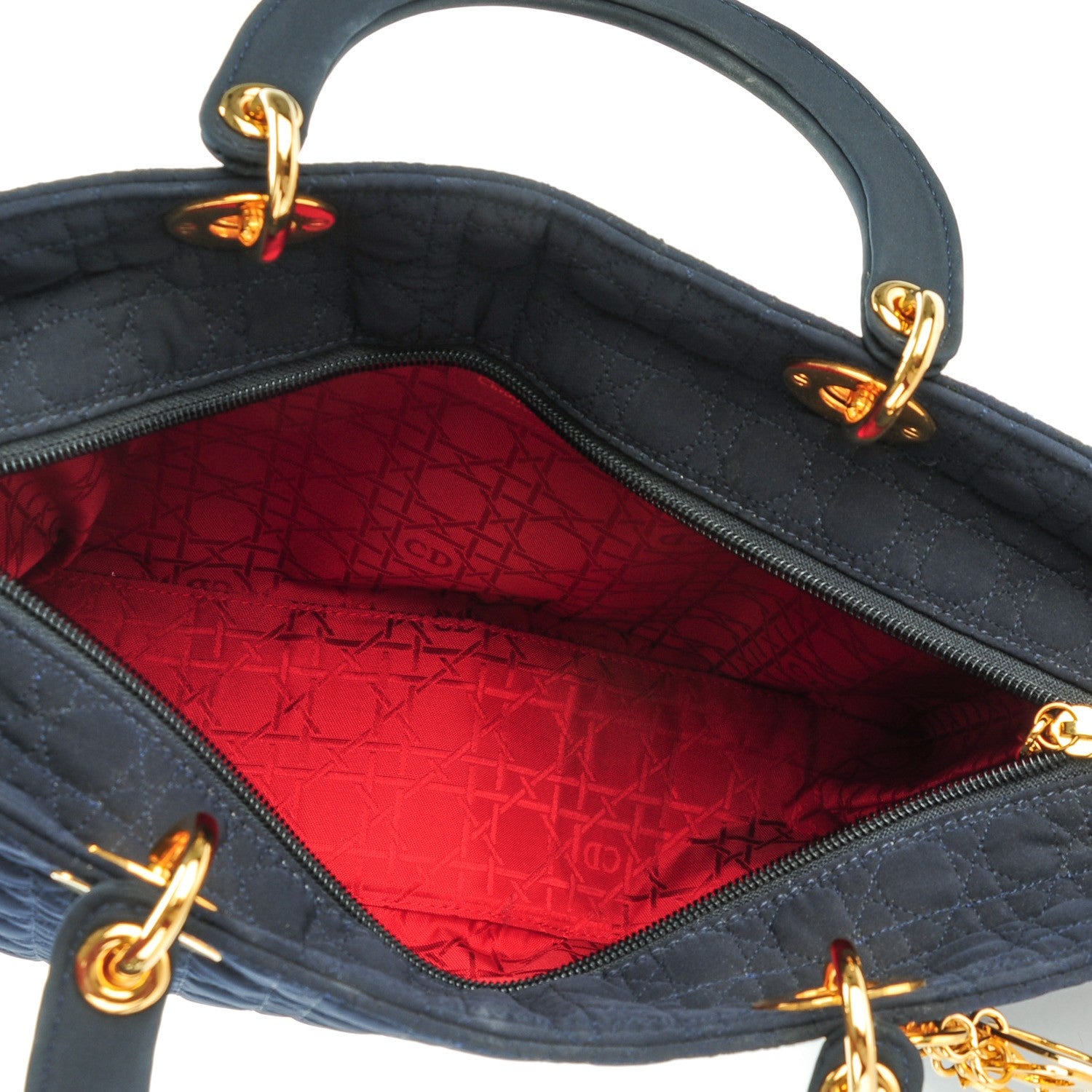 Christian Dior Nylon Cannage Large Lady Dior Navy Blue 5 of 7