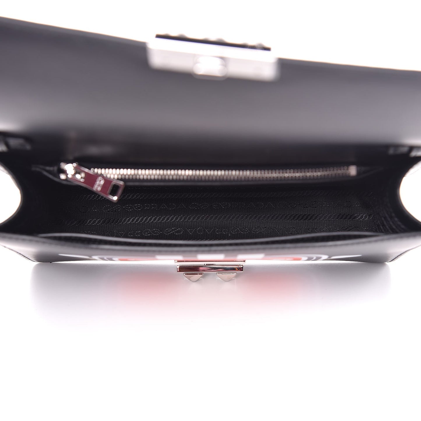 City Calfskin Saffiano Robot Large Elektra Shoulder Bag Black Papaya