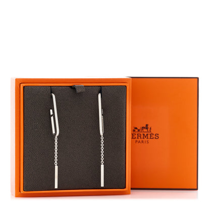 Hermes 18K White Gold Diamond Ever Chaine D'Ancre Enchainee Earrings 7 of 7