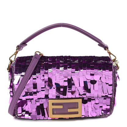 Fendi Sequin Paillettes Vitello Grace Sex and the City Mini Baguette Agapanto 1 of 11