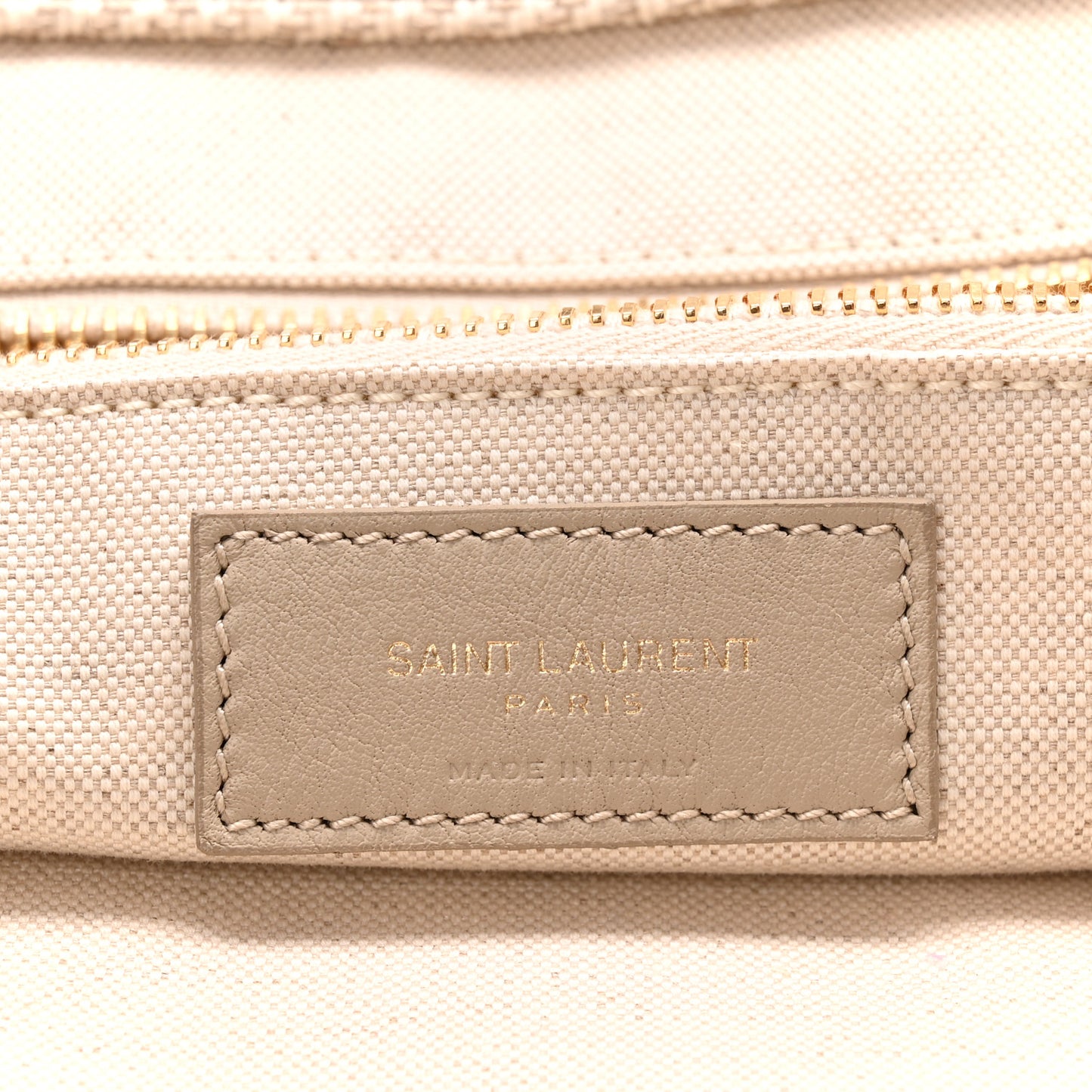 Linen Calfskin Rive Gauche Tote Beige Sea Salt