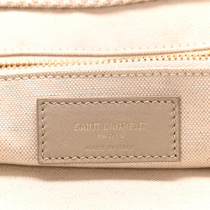Saint Laurent Linen Calfskin Rive Gauche Tote Beige Sea Salt 6 of 10