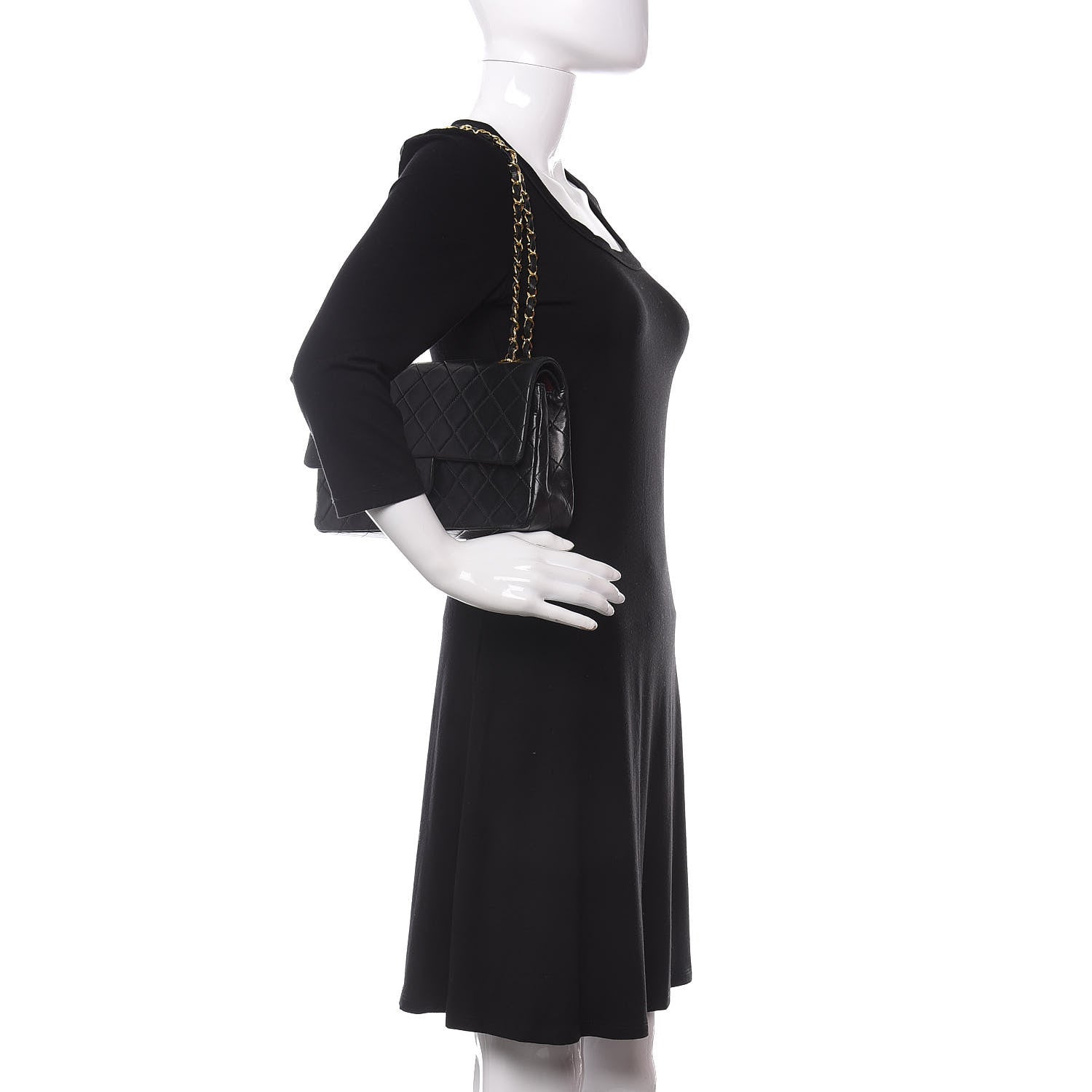 Chanel Lambskin Quilted Medium Double Flap Black 2 of 13