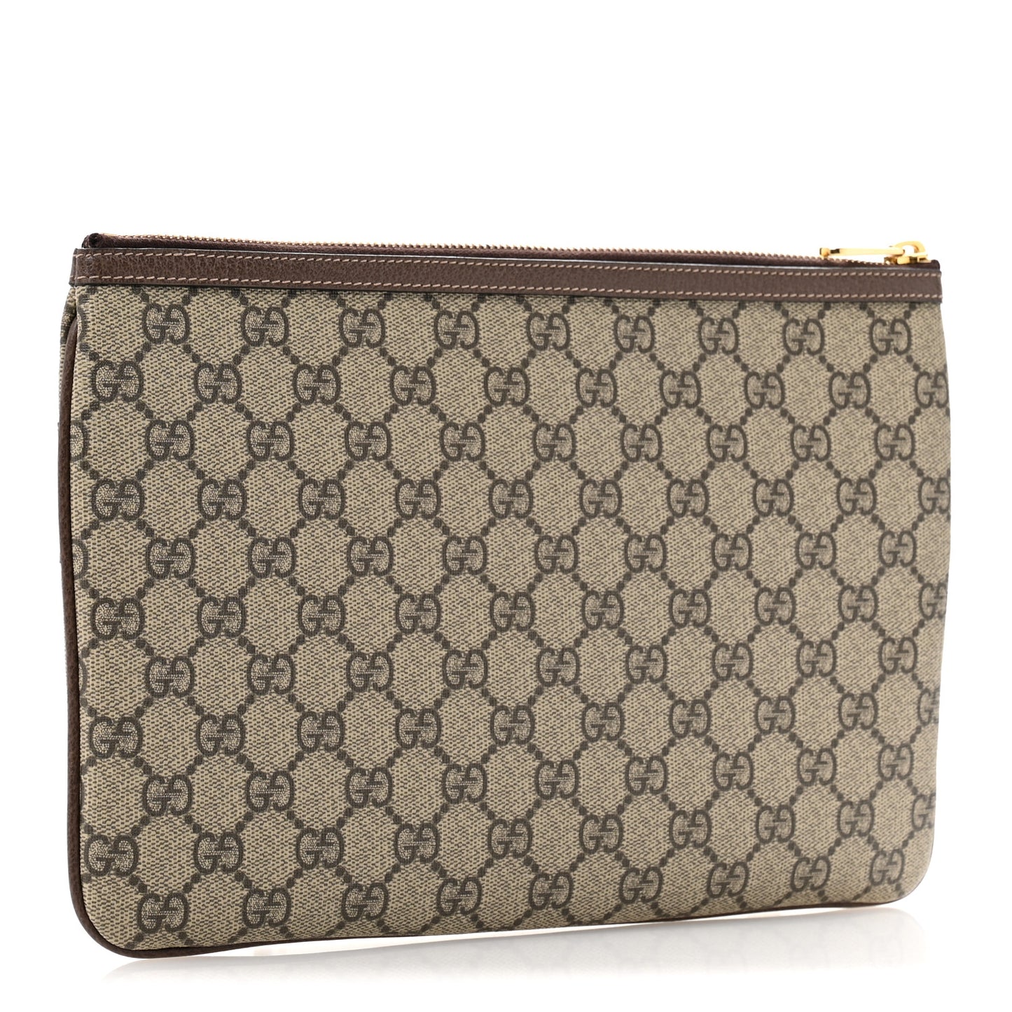 GG Supreme Monogram Large Ophidia Pouch Clutch Brown