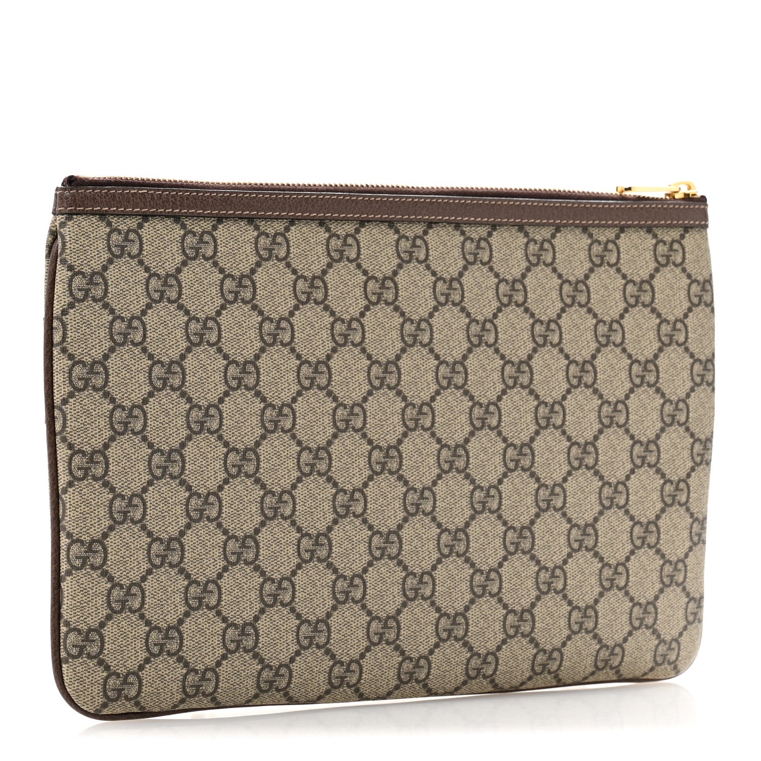 Gucci GG Supreme Monogram Large Ophidia Pouch Clutch Brown 3 of 9