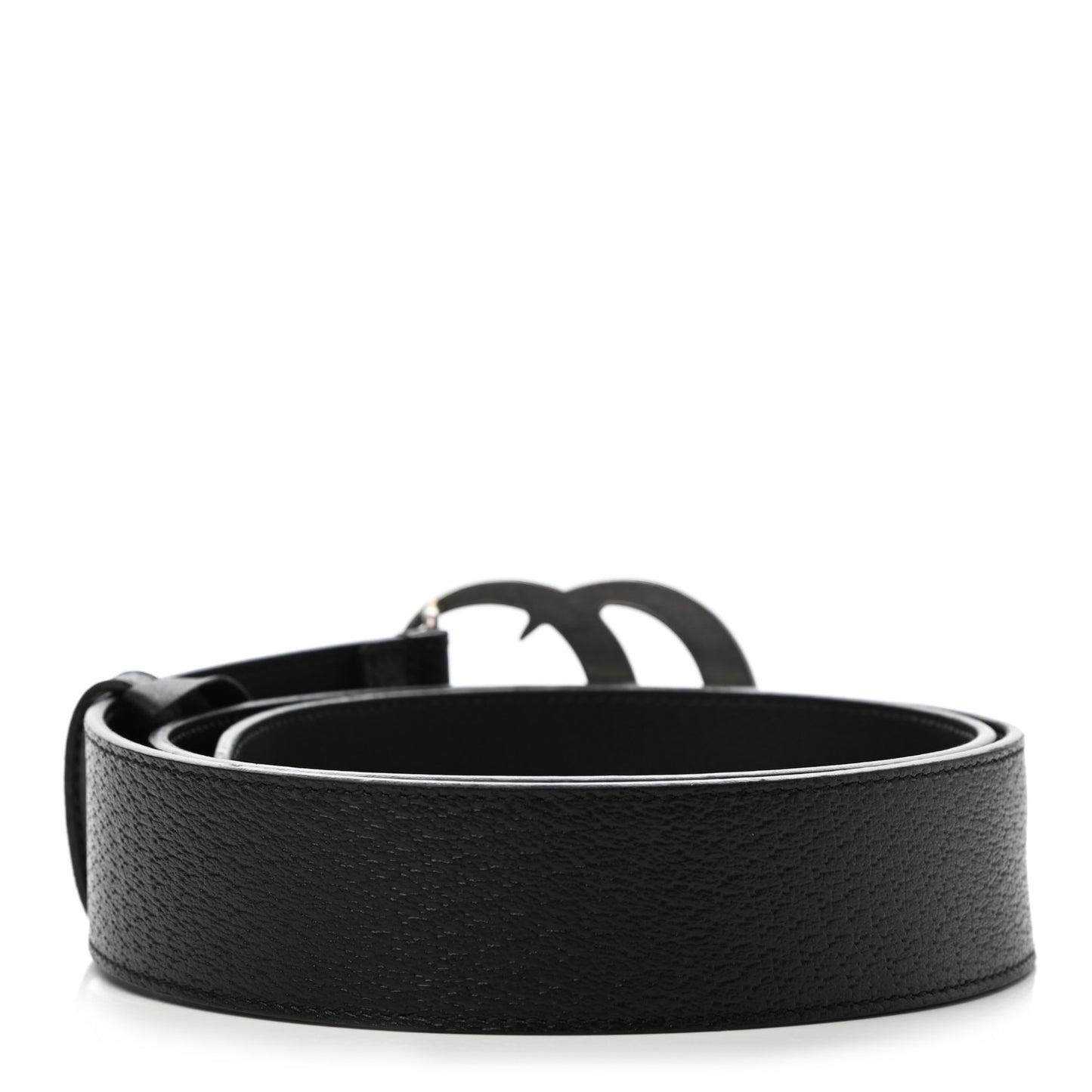 Textured Dollar Calfskin Nickel Double G 40mm Belt 90 36 Black