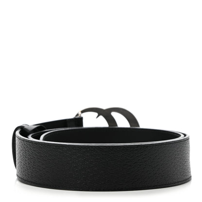 Gucci Textured Dollar Calfskin Nickel Double G 40mm Belt 90 36 Black 2 of 7