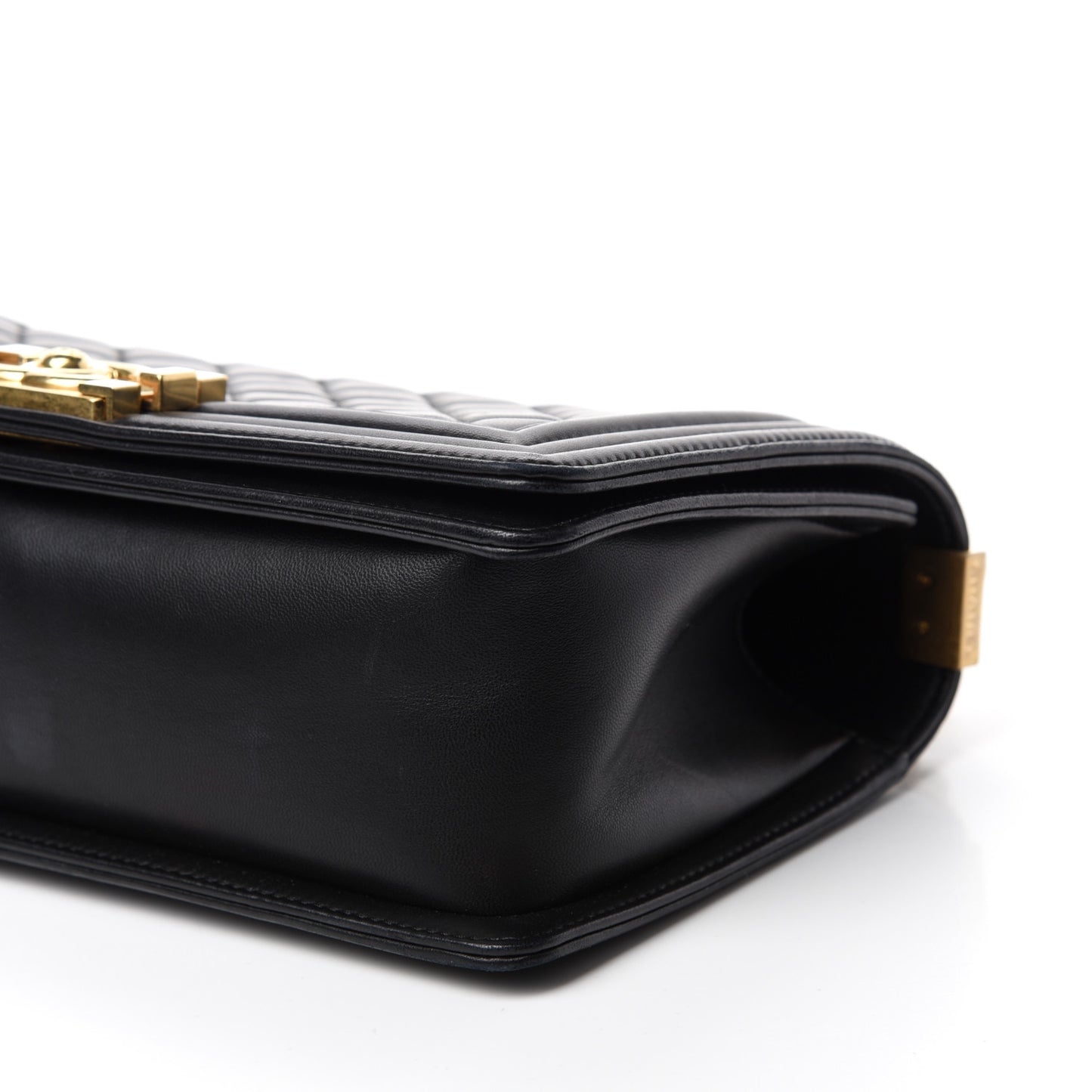 Lambskin Quilted Medium Boy Flap Black