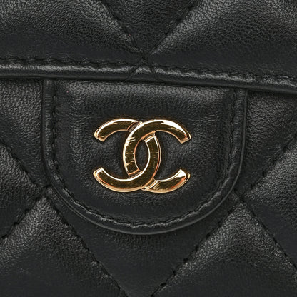 Chanel Lambskin Quilted Large Gusset Flap Wallet Black 9 of 10