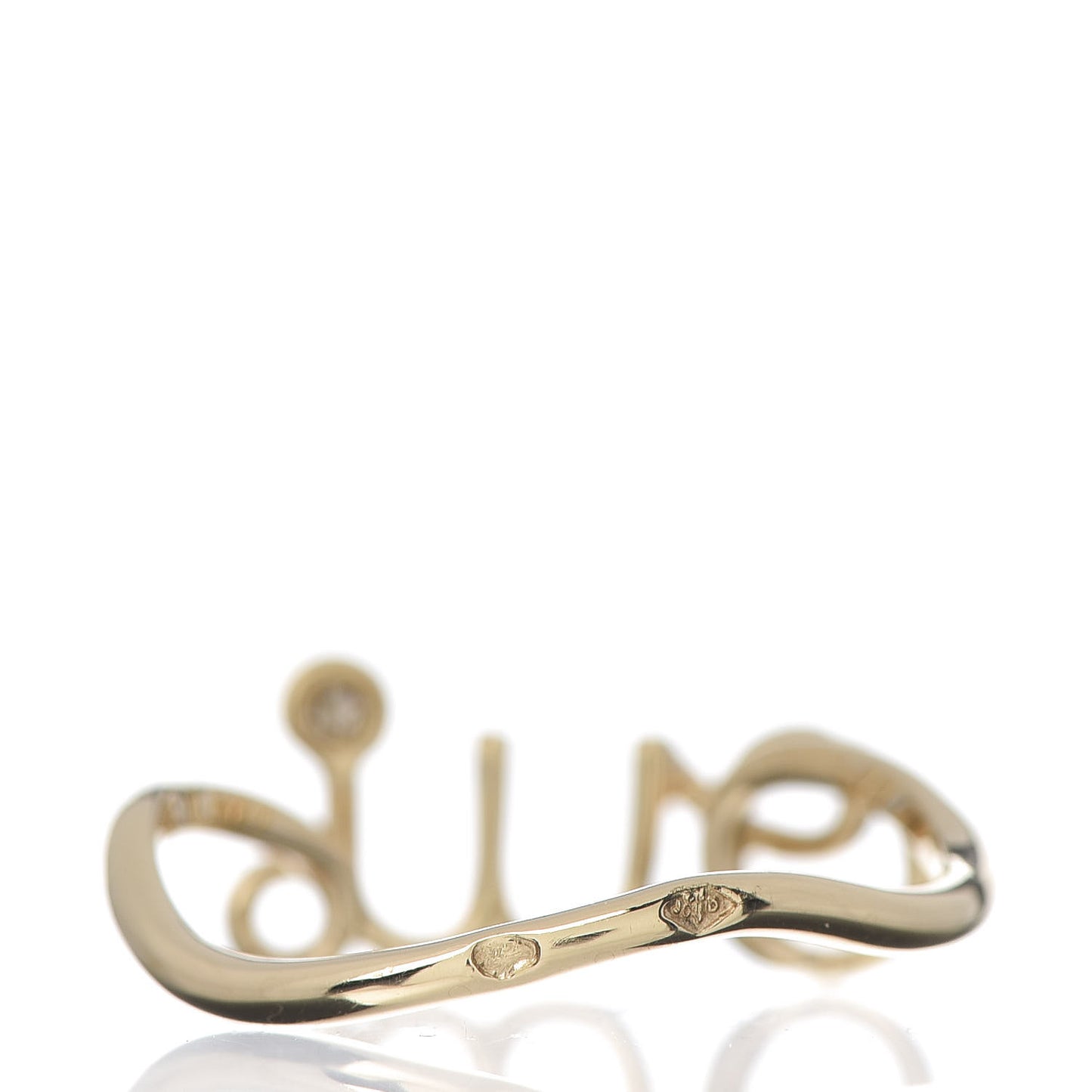 18K Yellow Gold Diamond Oui Ring 55 7.25