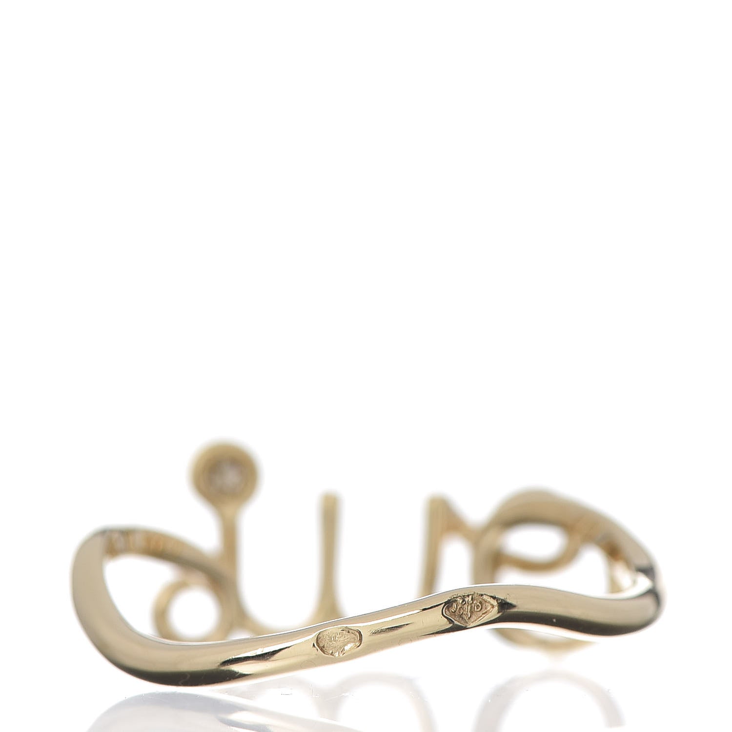 Christian Dior 18K Yellow Gold Diamond Oui Ring 55 7.25 4 of 6