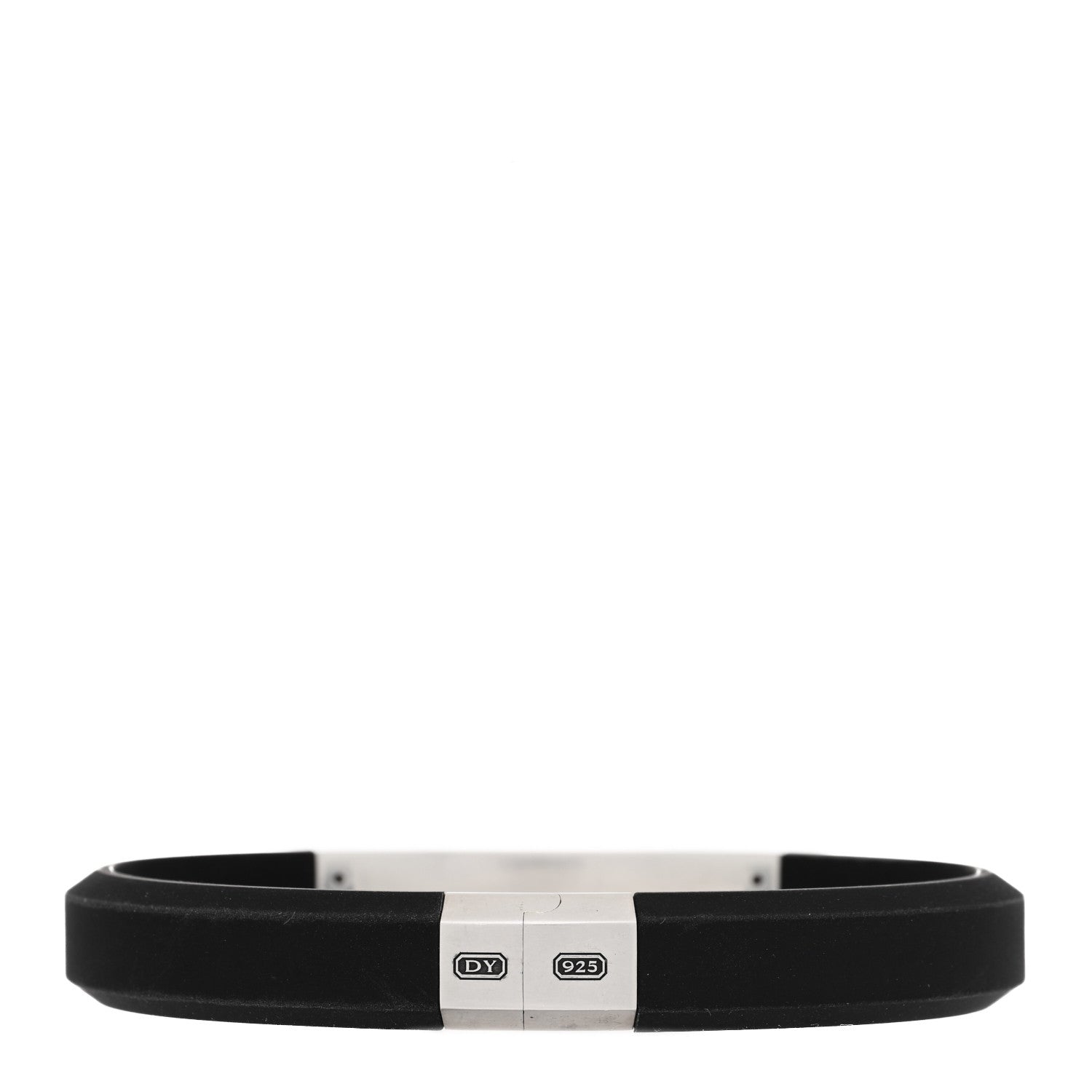 David Yurman Sterling Silver Rubber Black Onyx Streamline ID Bracelet Black 2 of 3