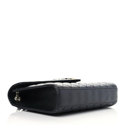 Saint Laurent Grain De Poudre Textured Mixed Matelasse Triquilt Medium Monogram Satchel Black 4 of 19