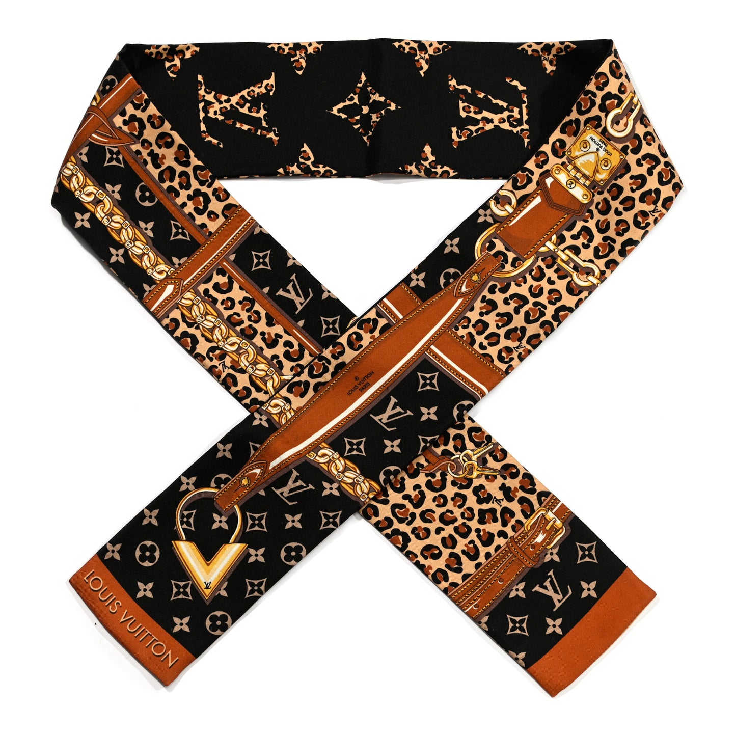 Silk Monogram Wild At Heart Bandeau Black