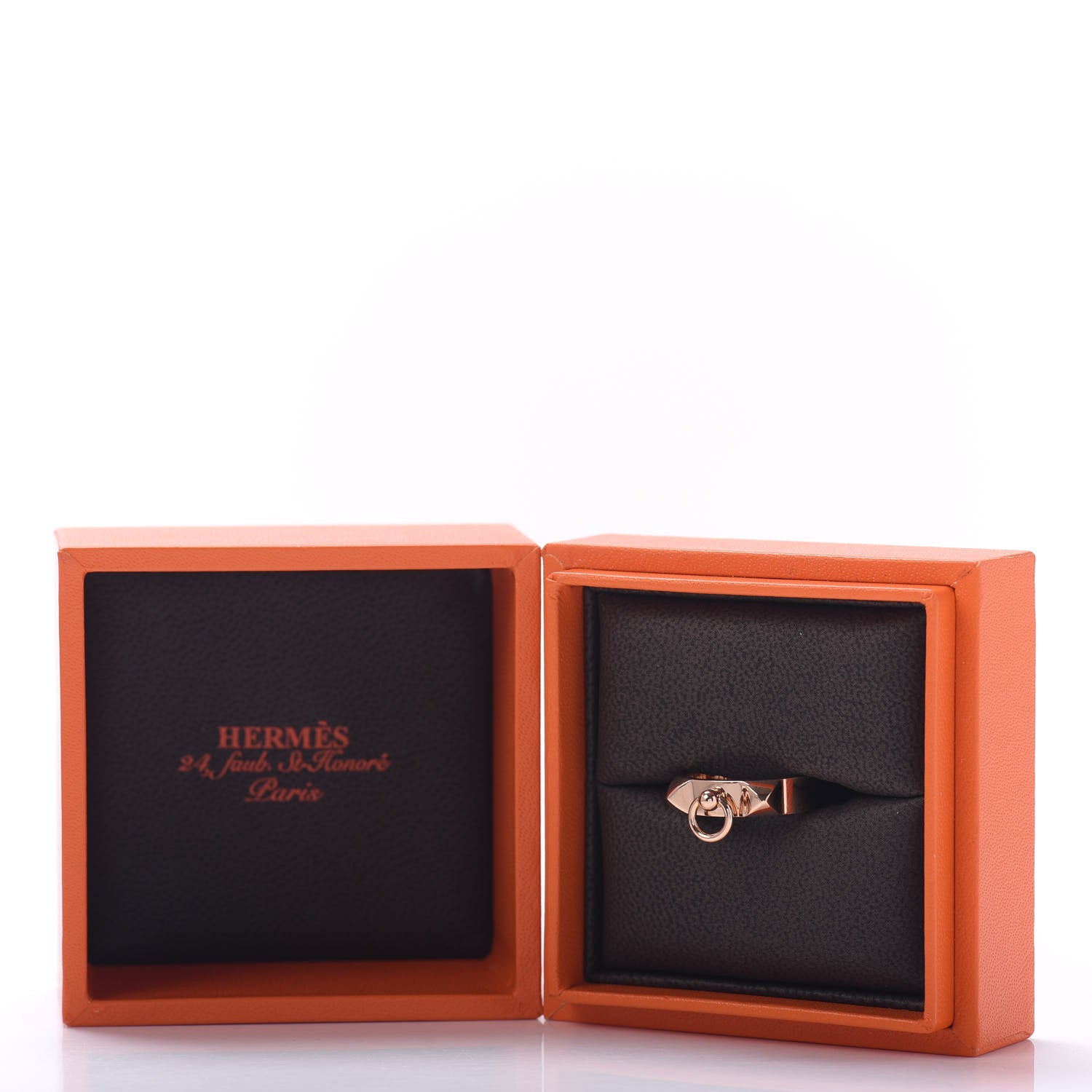 Hermes 18K Rose Gold PM Collier De Chien Ring 53 6.25 5 of 5