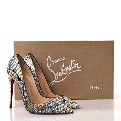 Christian Louboutin Python Vulcano So Kate 120 Pumps 38 Blue 12 of 12