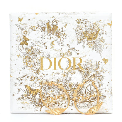 Christian Dior Metal Script Hoop Earrings Gold 5 of 5