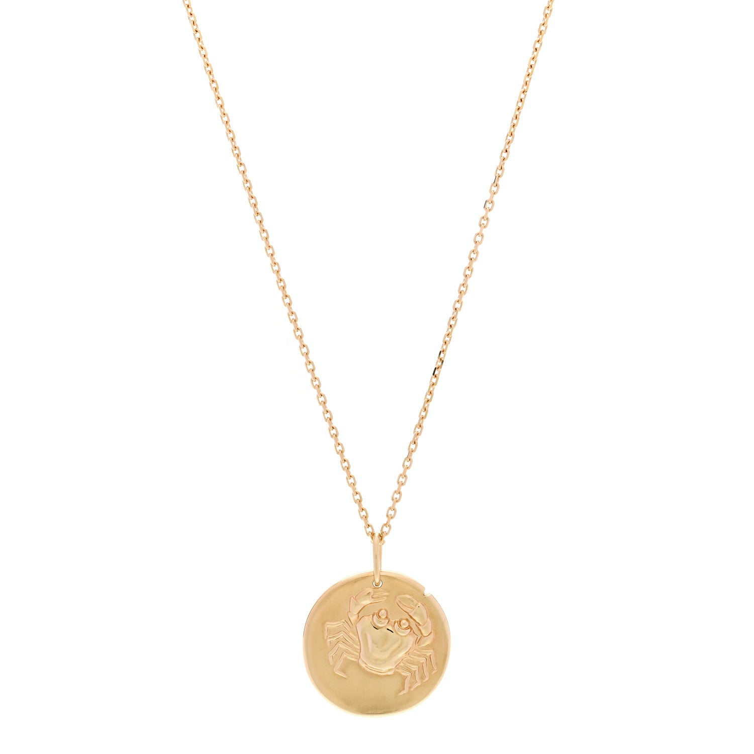 Van Cleef & Arpels 18K Yellow Gold Zodiac Cancer Pendant Necklace 1 of 8