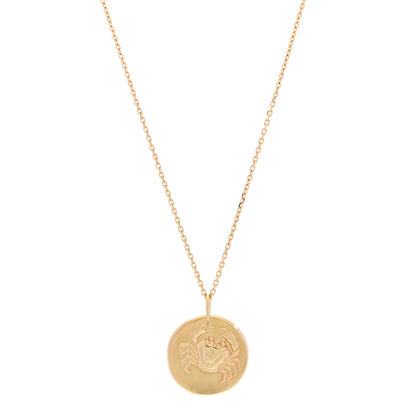 Van Cleef & Arpels 18K Yellow Gold Zodiac Cancer Pendant Necklace 1 of 8