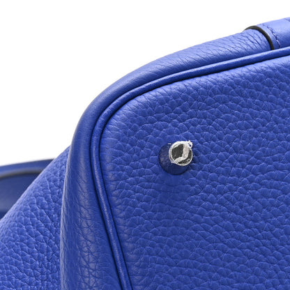 Hermes Taurillon Clemence Picotin Lock 18 PM Bleu Electrique 10 of 12