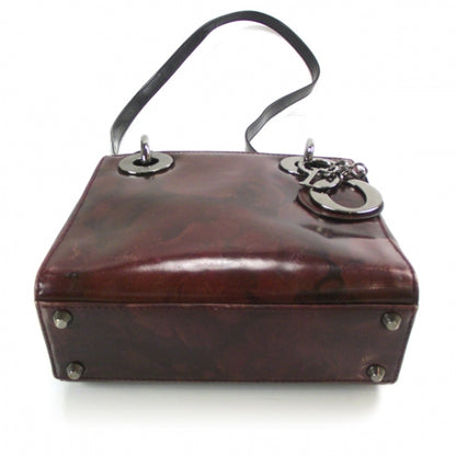 Christian Dior Polished Leather Mini Lady Dior Burgundy 4 of 9