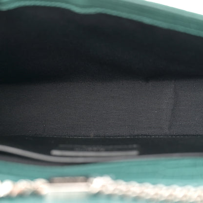 Saint Laurent Calfskin Crocodile Embossed Small Classic Monogram Kate Tassel Satchel Water Green 5 of 12