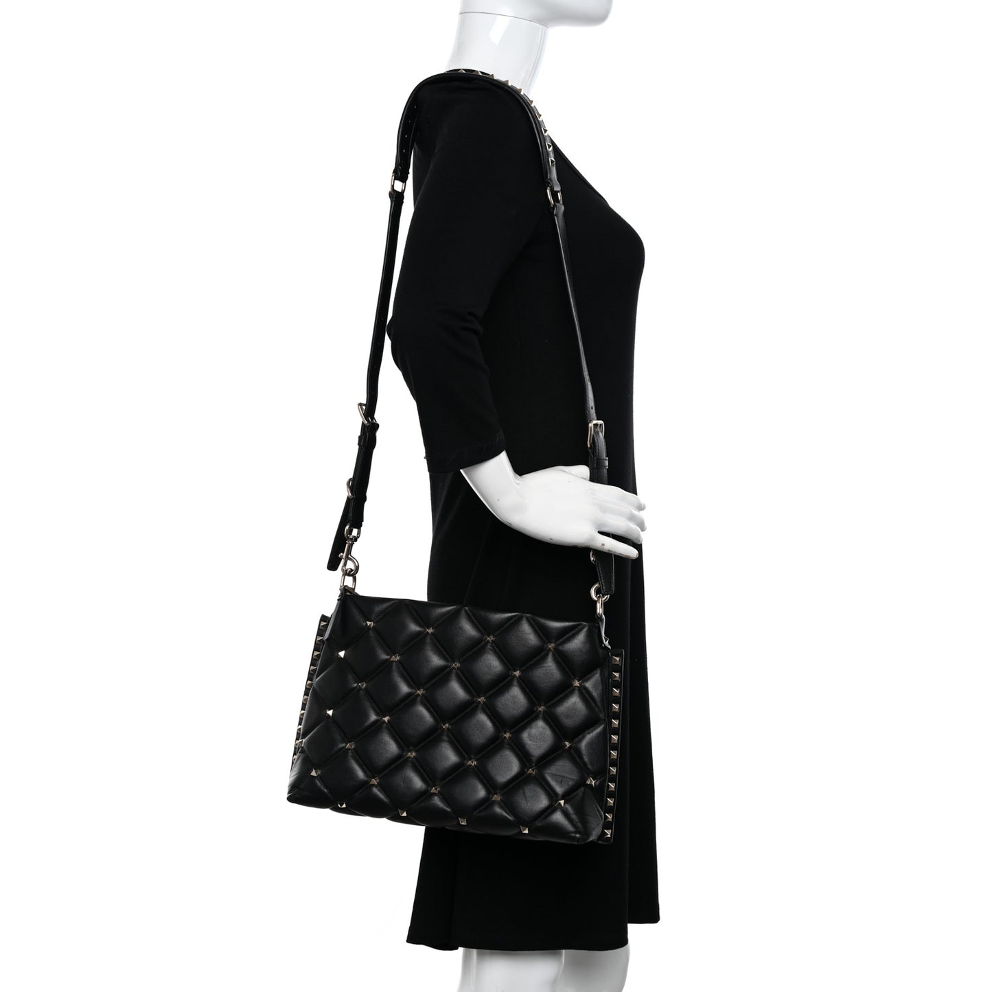 Nappa Candystud Shoulder Bag Black