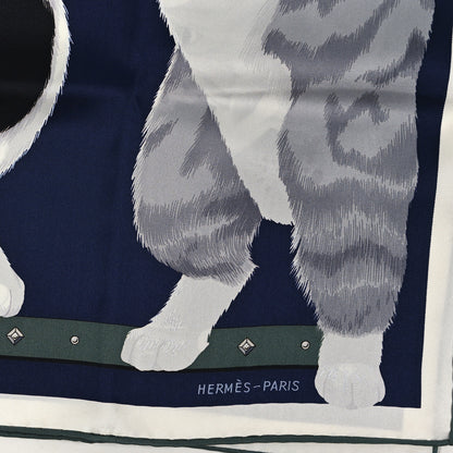Hermes Silk Tours De Cles Scarf 70 Marine Black Gris 3 of 3