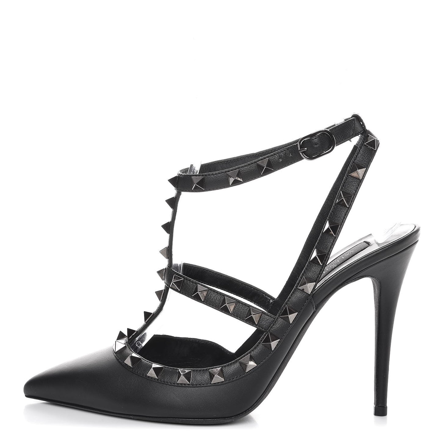 Nappa Rockstud Ankle Strap Pumps 39 Black