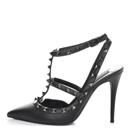 Valentino Garavani Nappa Rockstud Ankle Strap Pumps 39 Black 1 of 10