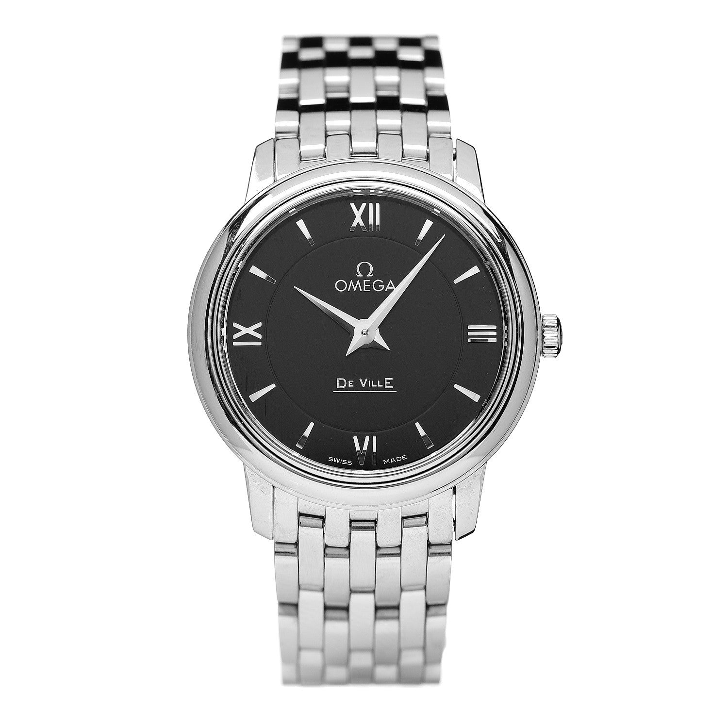 Omega Stainless Steel 27mm De Ville Quartz Watch Black 424.10.27.60.01.001 1 of 5