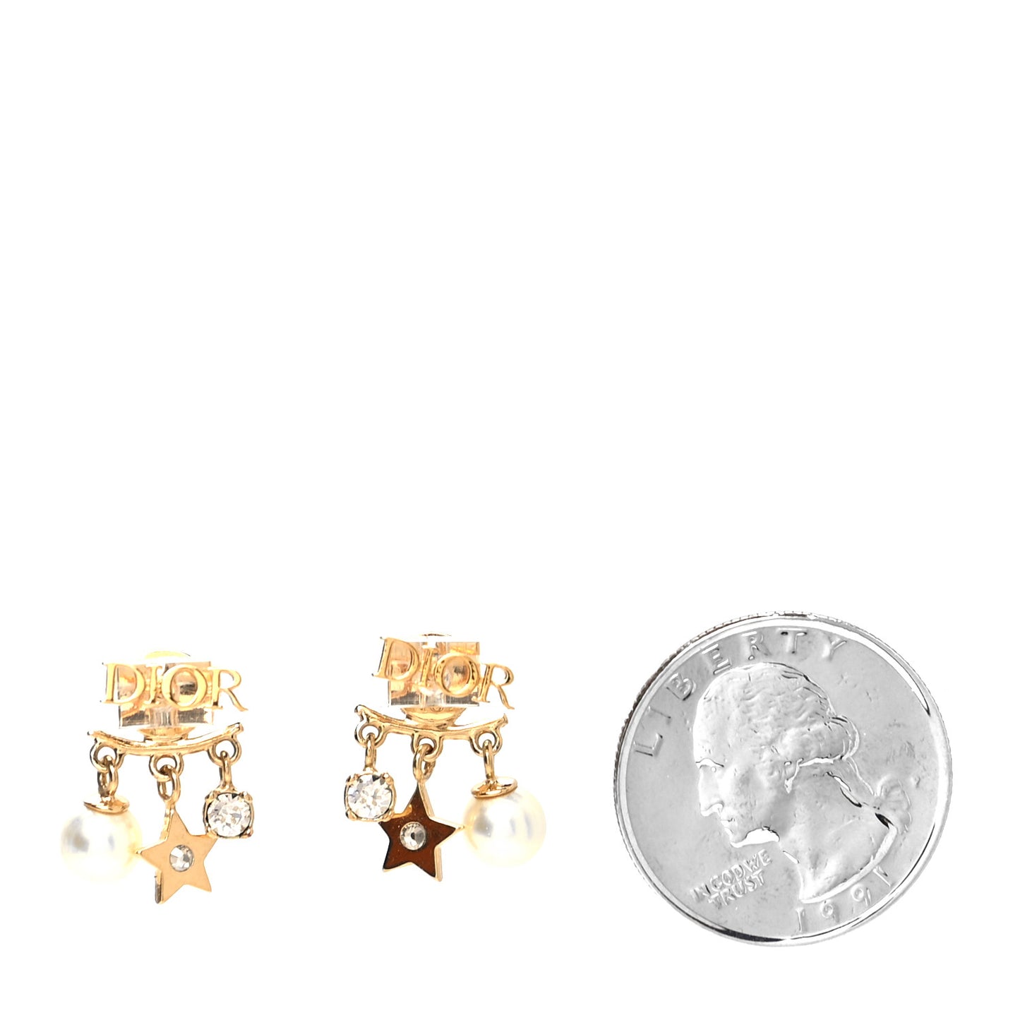 Pearl Crystal Dio(r)evolution Earrings Aged Gold