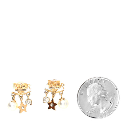 Christian Dior Pearl Crystal Dio(r)evolution Earrings Aged Gold 2 of 4