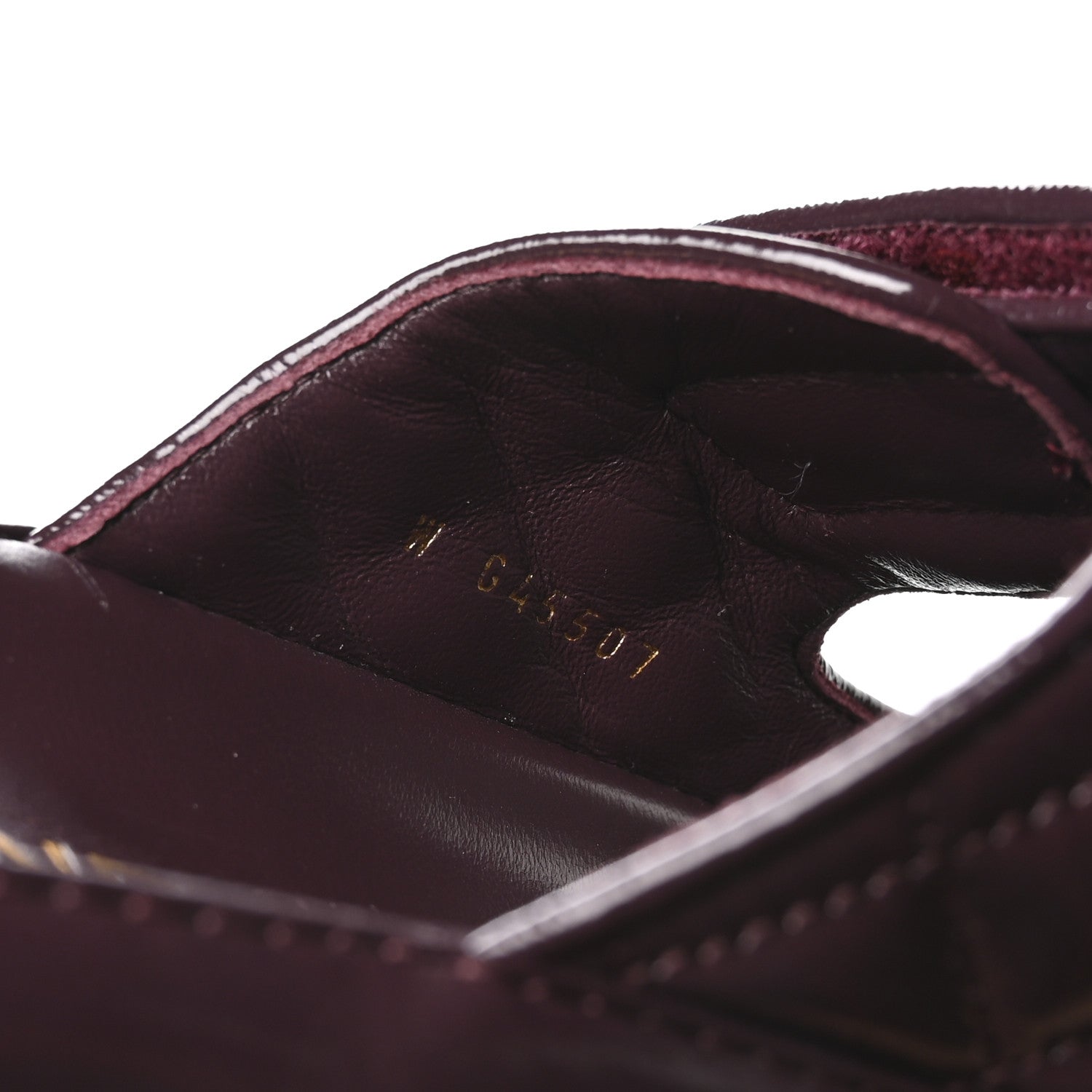 Chanel Shiny Calfskin Quilted Velcro Dad Pearl CC Slide Sandals  40 Burgundy 8 of 9