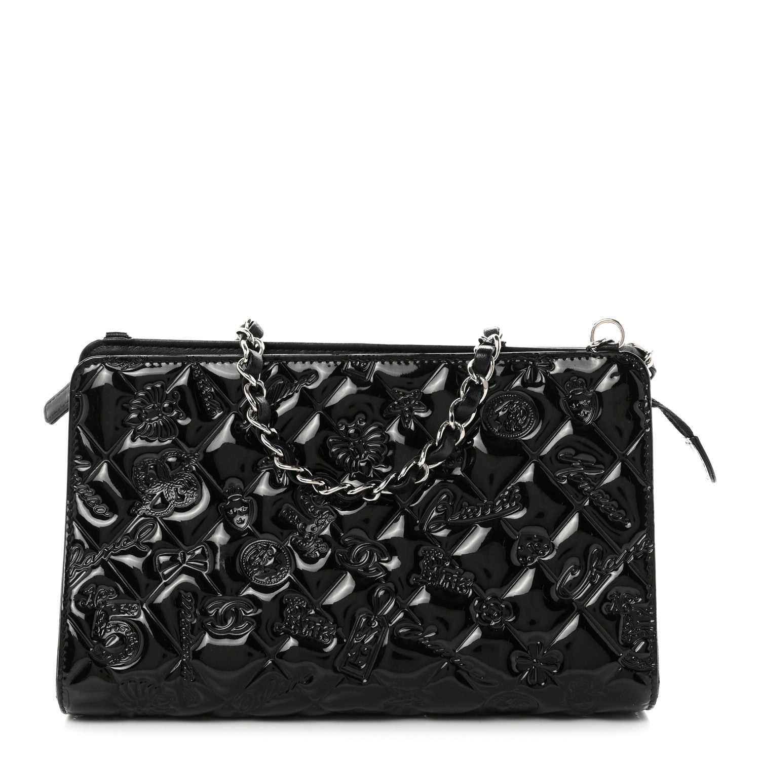 Chanel Patent Calfskin Lucky Symbols Pochette Black 1 of 10