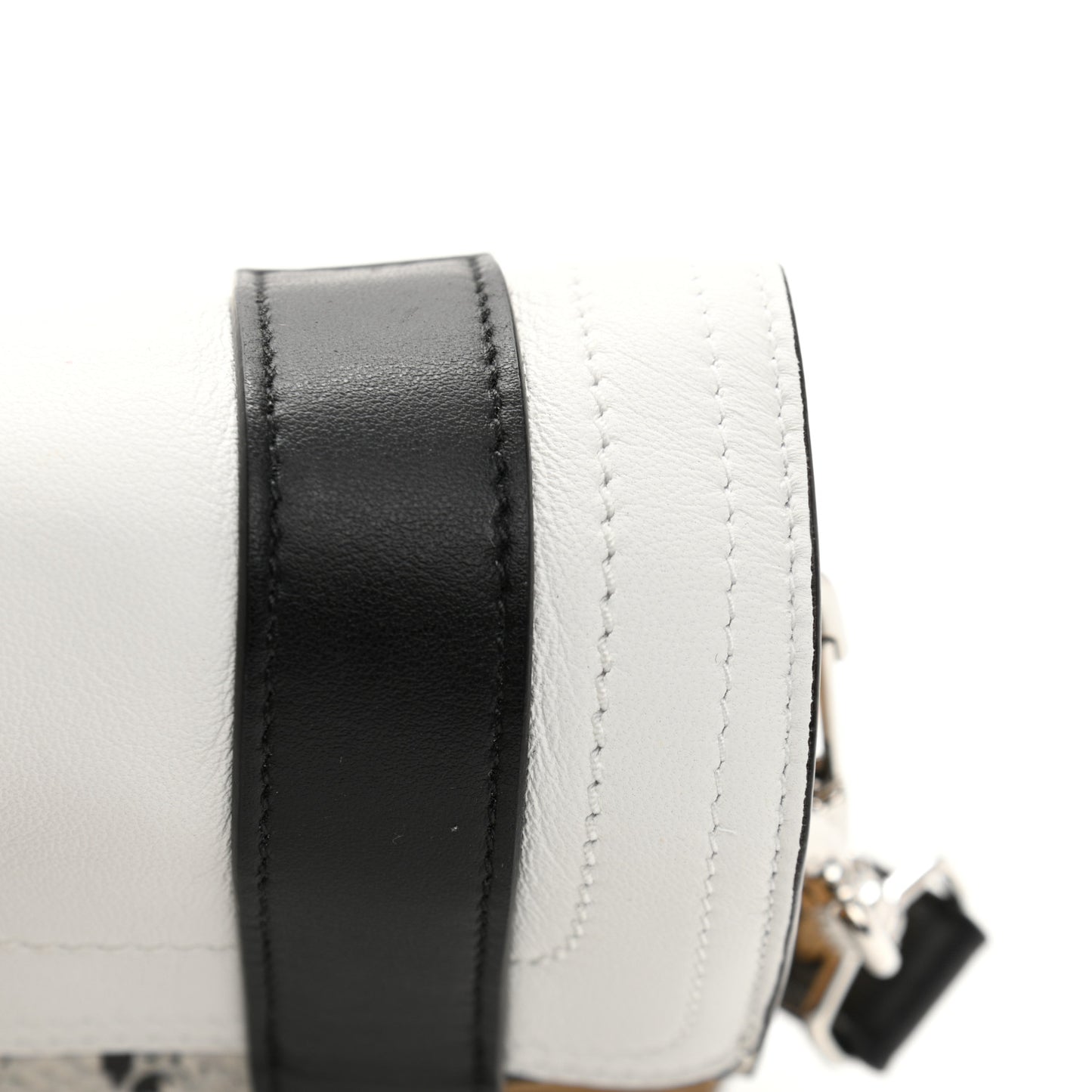 Lambskin Snakeskin Embossed PS1 Mini Pouch Messenger Black Sand