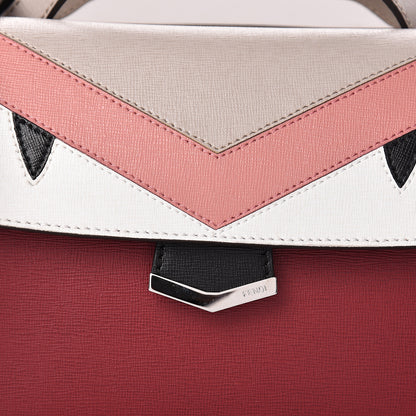 Fendi Vitello Elite Monster Mini Demi Jour Shoulder Bag Ribes Grigio Polvere Carbone 9 of 12