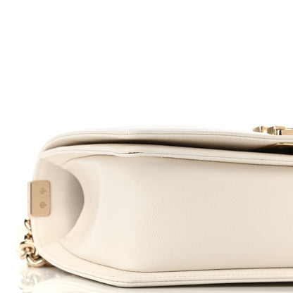 Chanel Caviar Chevron Quilted Medium Boy Flap White 9 of 11